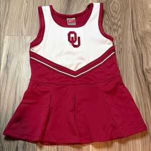 Nike Girls OU Cheer Dress in Crimson and White